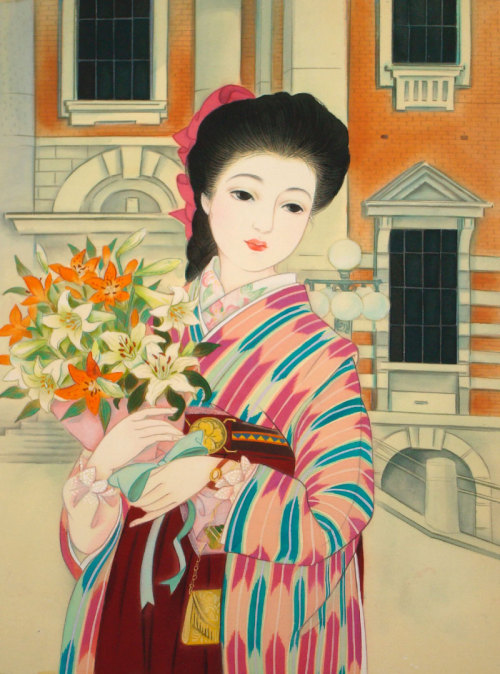Modern day illustration of Taisho girl.Found here