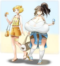 shinarusayuno:  Finished drawing! Main character Aloe and her sidekick/travel buddy, Nita (before she became a Battle Chatelaine) Read the story I’m writing about Aloe here! 