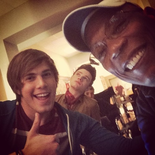 pkcbarclay: On set with da best—Blake and Chris…#glee100!