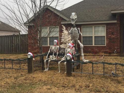 when-it-is-but-it-isnt - My neighbors just added Santa hats to...