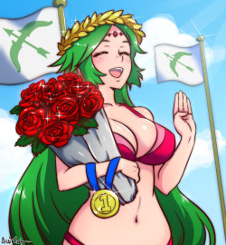 fandoms-females:  TMG #10 - The  Goddess Of Waifus ( palutena_wins_the_waifu_war_by_akairiot )   &lt;3