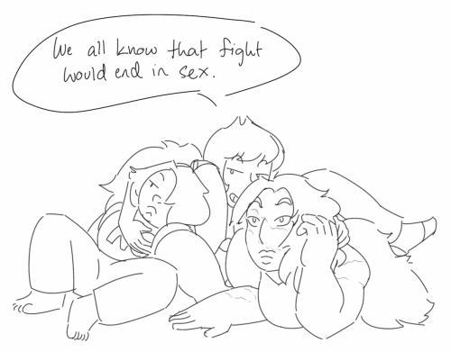 tummy-drawing:  human AU where the lesbrigade gets a cheap hotel room with free HBO at the end of every game of thrones season and binges it all in one weekend 