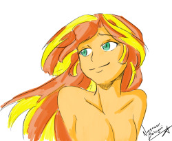 zapotecdarkstar:  Been a while since i drew something EQG related Gotta admit, i love Sunset Shimmer design   I love her so gawd dam much &lt;3 &lt;3 &lt;3