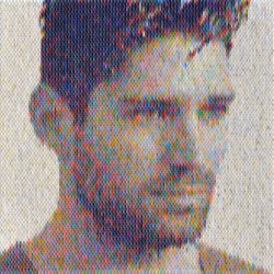 Portraits made of Paint Swatches by tist Peter Combe 