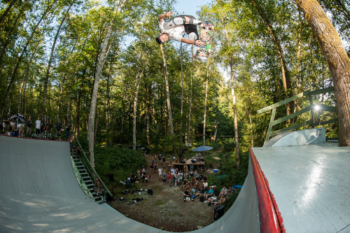 PLG doing some stylish air’s at Sluggo’s back yard ramp jam on the weekend. - photo Bria