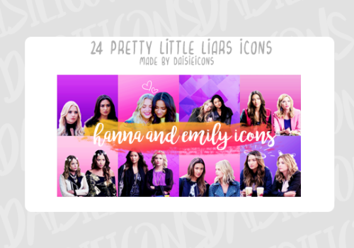 daisieicons:HANNA MARIN AND EMILY FIELDS FROM PRETTY LITTLE LIARS PINK AND PURPLE ICONS: REQUESTED★ 