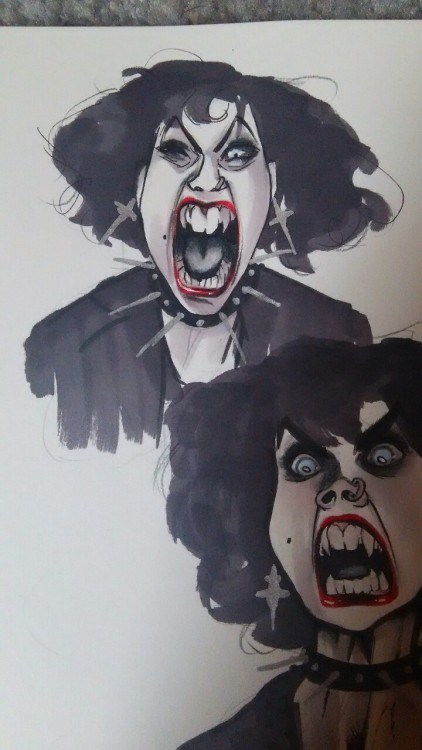 nuuola:  nancy downs ! i dont really know what these are..lazy caricatures(?) but i really wanted to draw fairuza balk….these are drawn from frames of the movie the craft ..nothing original really…..these were fun though 