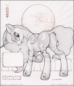  ecmajor: Up for sale - Luna Original! Graphite and sepia+black ink on 8.5x11 cardstock. A print of the coloured version will be included too! For the print you may choose whether you want the normal version or the no-naughtybits edit. :3 . HERE’S THE