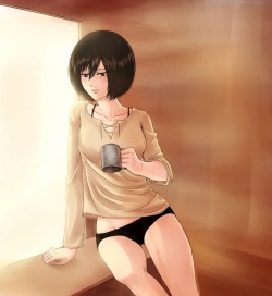 daydream24-7:Boyfriend shirt! With Eren and Mikasa acting like 5 year olds! 