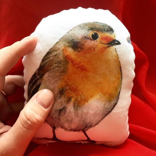 Oh hello there little Robin! Trying out making a tiny robin redbreast pillow❤️ &hellip;.and wear