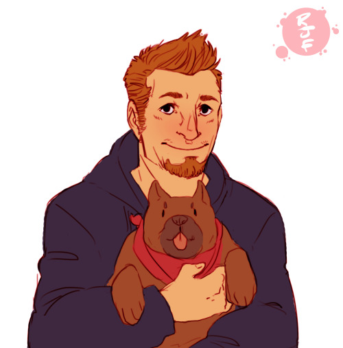 starfleetspectre: not really part of the aui just wanted to draw alistair in a hoodieand puppy dog!