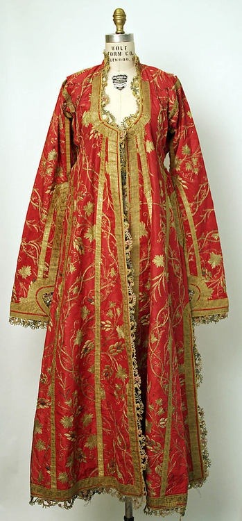 19th century Turkish silk caftan and a woman’s coat known as yelek