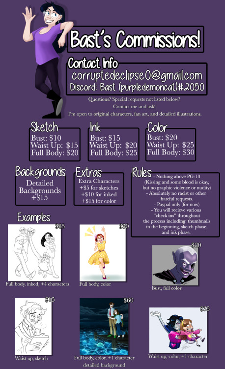 artjdg:3/8: Commissions are open! If you have any questions about the process, just ask! Fanart, OC’