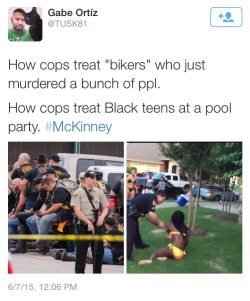 dicksandwhiches:  bootywoder:  dicksandwhiches:  I fucking hate this country sometimes  Nobody can convince me that there’s in justification for this  In case you need sources, this is the video of the pool party and this is a video on the biker brawl