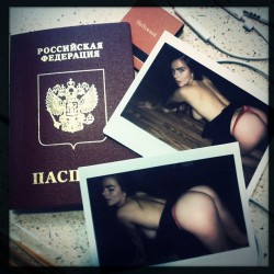 renlara:  Mail order bride @cherishtheday #polaroid #fun #russia #passport #sexy #shoot (at Hollyweird)