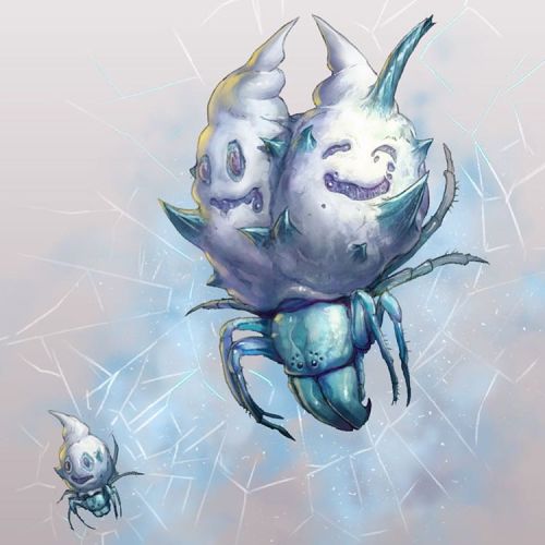 grimchild:Whoever says that Vanilluxe is dumb simply lacks perspective #pokemon #realisticpokemon #arvalis #vanilluxe #vanillite #icecream #icecreampokemon #conceptart #creaturedesign #illustration