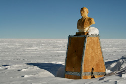 delta-charlie-india:  vietnamization:  Lenin at the Bottom of the World; Scientists trekking towards the South Pole of Inaccessibility were rather surprised to find a bust of Soviet revolutionary Bolshevik Vladimir Lenin peering across the icy wastelands