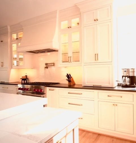 Kitchen - DiningLarge Traditional L-shaped Light Wood Floor, Brown Floor, And Wallpapered Ceiling In