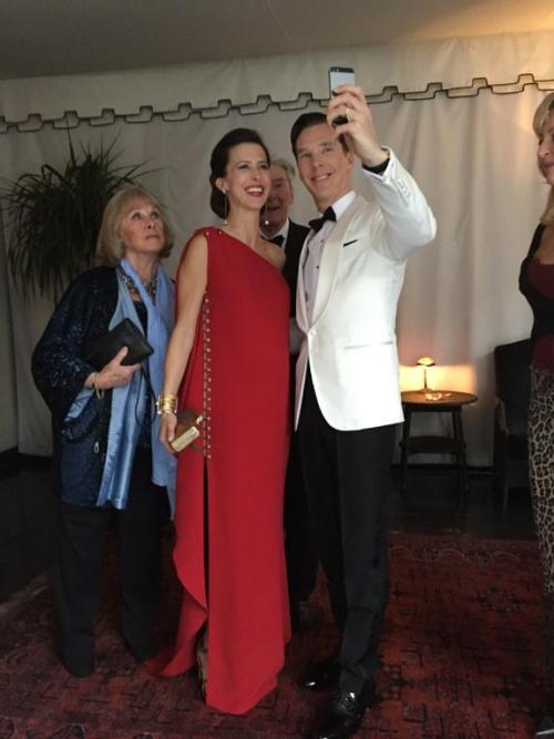 Family #cumberbatch selfie before leaving for the red carpet #chateau #oldschoolhollywood