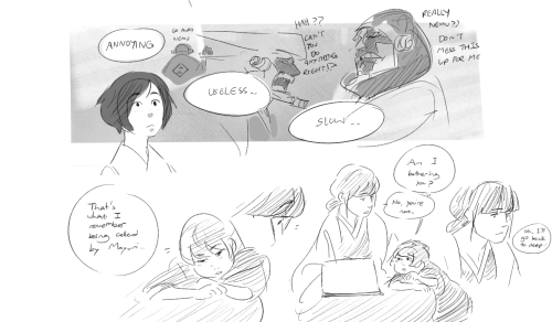 seaweed-ambassador:a bunch of kiyonemu doodles from earlierjust an au where mayuri’s dead and nemu’s