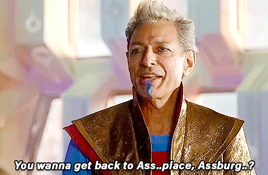 van-dyne:Jeff Goldblum as Jeff Goldblum Grandmaster in Thor: Ragnarok (2017) ‘Can’t have a revolution without somebody to overthrow! So, ah, you’re welcome.’