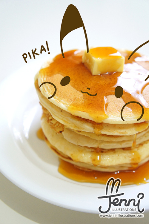 Porn photo kawaii:  Pika pancakes from jenni-illustrations