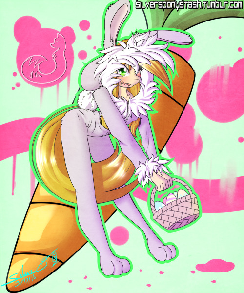 silversponystash:filly silvy in a bunny outfit she doesnt quite fill out and some bunny footy pj’s for easter~ Cuuuuuute <333