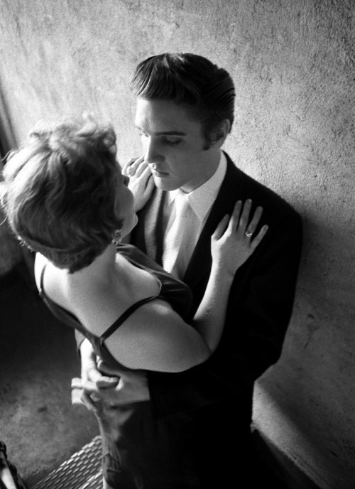 Elvis Presley, and his date; Mosque Theater, Richmond, Virginia; photo by Alfred Wertheimer, 1957.