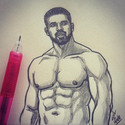 art-of-clx: Sketching ✏️ More art: patreon.com/CLX 😎  #clx #artofclx #drawing #draw #traditional #art #graphite #illustration #artwork #character #sketch #blackandwhite #stud #black #blackmen #smooth #ripped #fit #bodybuilder #bodybuilding #beard