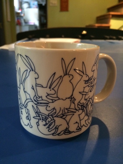 My cup literally features blue rabbits fucking