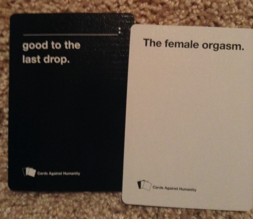 subzerocandle:  Highlights from my first time playing Cards Against Humanity with Rachel food-fandoms-and-shit yesterday