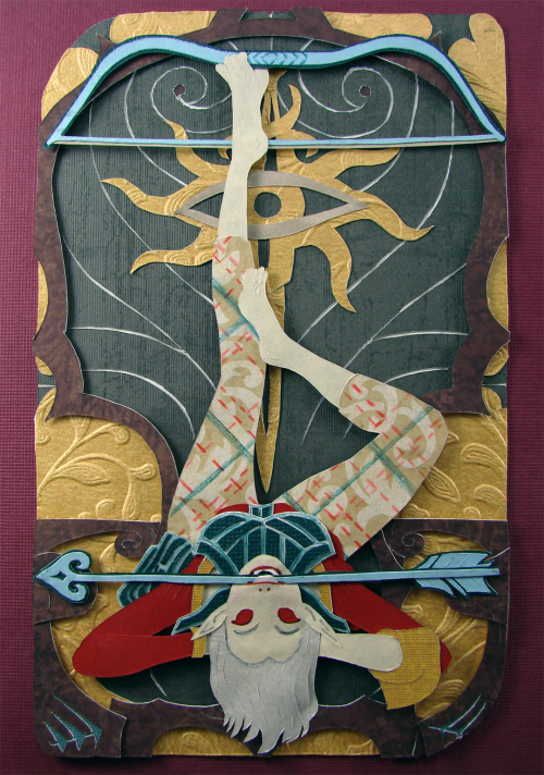 curlicuecal: Papercraft based on in-game artwork of the Sera Tarot Card from Dragon Age: Inquisition