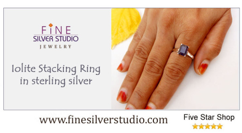 Blue Iolite 925 silver gemstone rings boho silver jewelry natural gemstone jewelry stackable rings