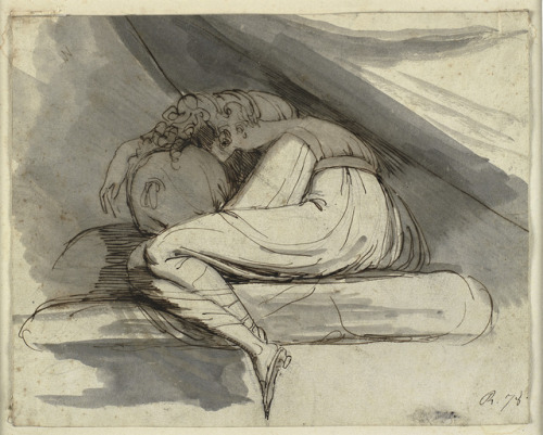 daughterofchaos:  Woman Sitting, Curled up by Johann Heinrich Füssli, 1778