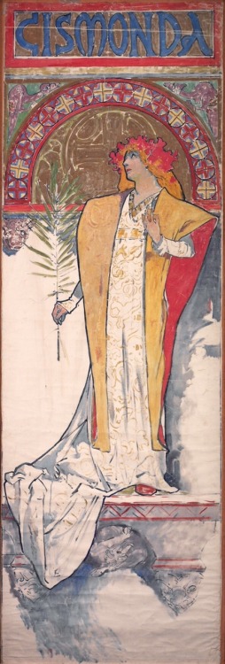 Design for the poster Gismonda.1894.198 x 67 cm.National Gallery, Prague, Czech Republic.Art by Alfo