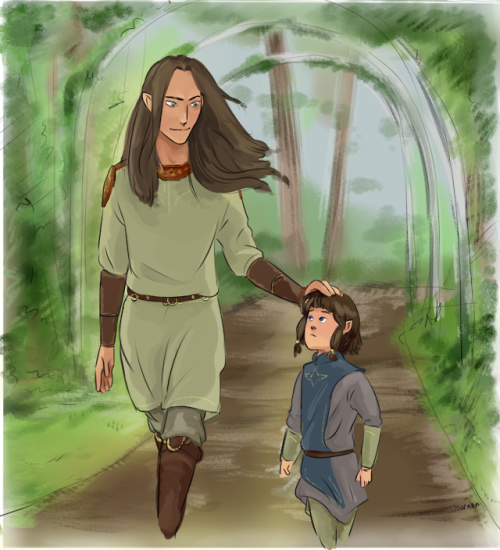 journen:@elf-in-a-mask Thank you for the request! I decided to draw him with little Elrond because I