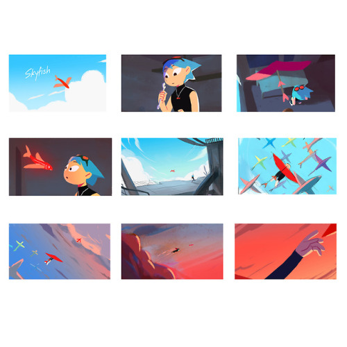 skyfish is happening! these are some bgs, part of my colour script, and a rotation of the MC 