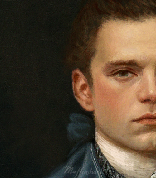 continuing my attempts at painting in various period portrait styles w/ a late 18th cent. bucky~