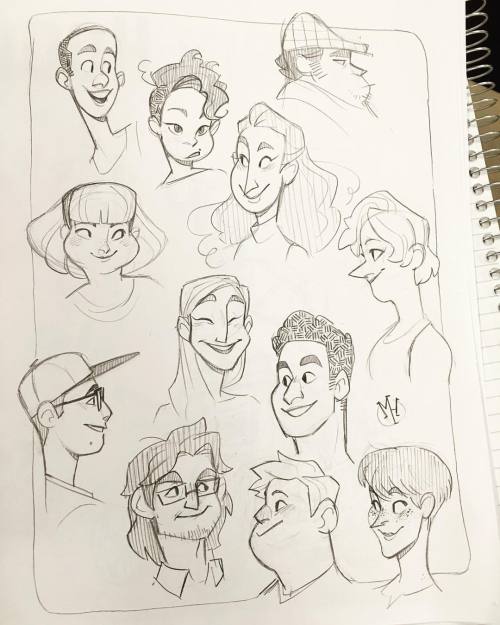 madidrawsthings: playing around with more faces #sketching