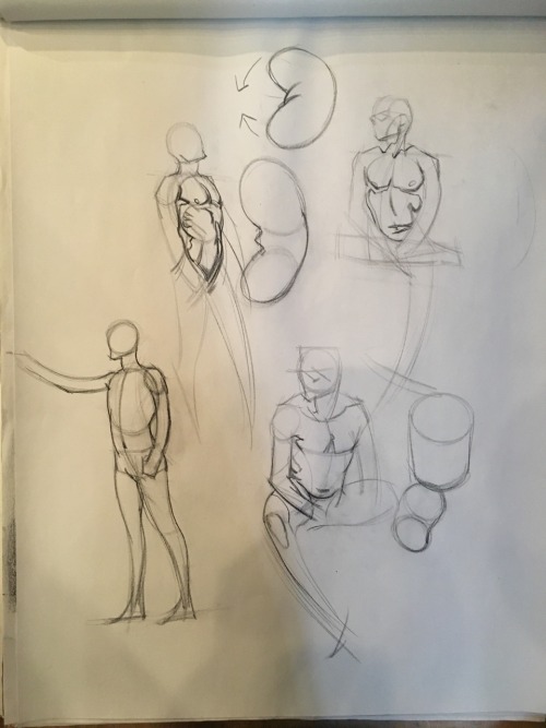 Erik Gist demonstrates the active vs the inactive side of a pose in Quicksketch class.