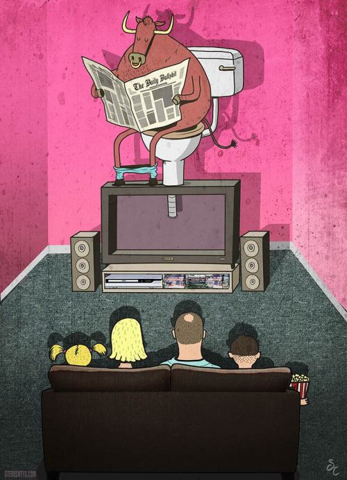 asylum-art-2:    	 		 						 							 					Sad modern world – The twisted satirical illustrations of Steve Cutts A selection of the illustrations of Steve Cutts,  who portrays with a bitter look the excesses of our sad modern world  and of our consumer