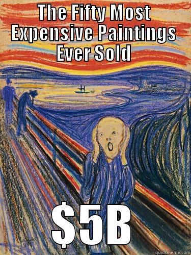 http://en.wikipedia.org/wiki/List_of_most_expensive_paintings