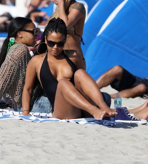 Christina Milian beach side