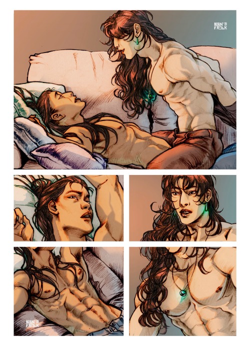 bornfreakdraws:  bornfreakdraws:When you’re getting feelings for the man who’s hopelessly in love with your husband but he is just here to get F****D UP [ Instagram ]  [ Twitter ]  [ Patreon ]  [ KoFi ]