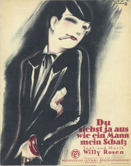 hepburnandhepburn:  The Monocle / Tuxedo Look™     from early 20th century may