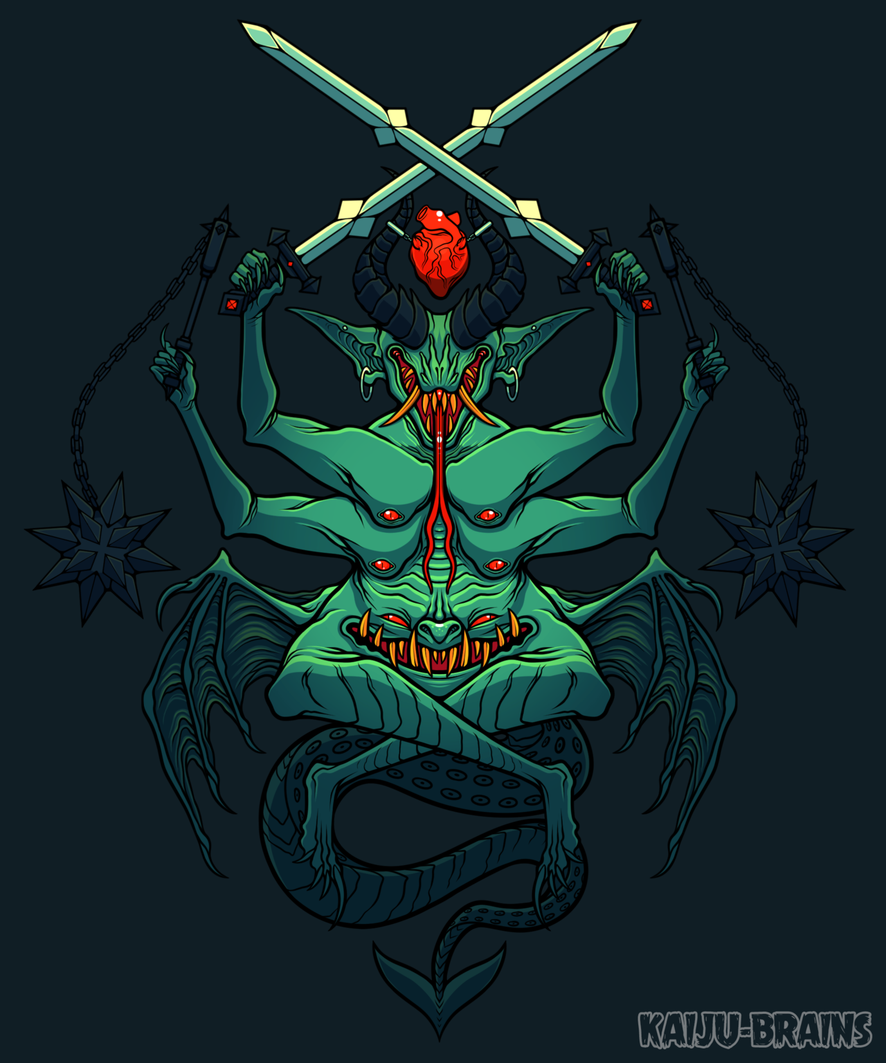 kaijubrainsart:Battle Demon- The best part about traditional medieval demons, is