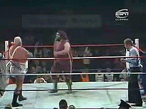 Wrestling Giffer  classic-wrestling-gifs Big Daddy vs Giant