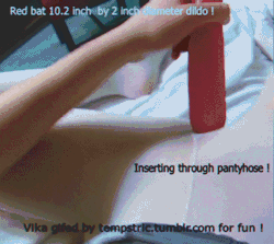 tempstric:  Teen model Vi-ka dildoing with monster dildo “the red bat” 10.2 inch long by 2 inch diameter !!! She take it to 6 inch deep !Here see Vi-ka riding big Orion dildo 9 inch long ! Season 1 !Here see Vi-ka riding big Orion dildo 9 inch