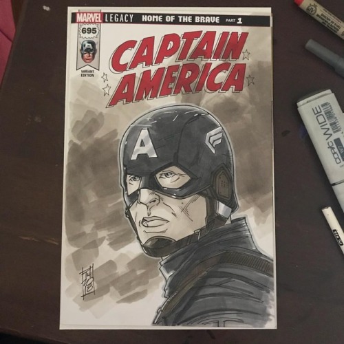 Cap was just added to the #Etsy. Link in profile or www.etsy.com/shop/HodgesArt #captainamerica #mar