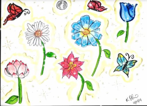 Celestial Blooming (Before/After) (Watercolor/Ink) By K. Oliver #artcommunity #art #watercolor #ink Https://www.instagram.com/kolivart_21/p/CXIFDv9sCoA/?utm_medium=tumblr
